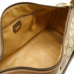 GUCCI Old Gucci GG Plus Handbag Boston Bag PVC Leather Khaki Beige Brown 002.39.6842