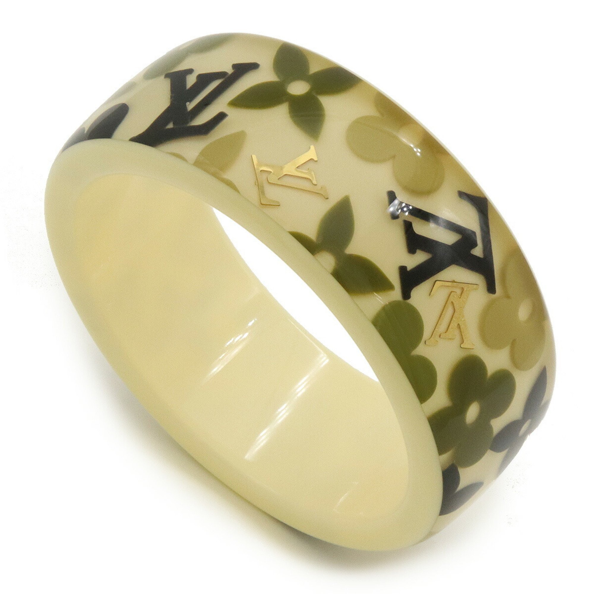 LOUIS VUITTON Louis Vuitton Monogrammed Bracelet Fanlandor Bangle Beige Green Multi M65639