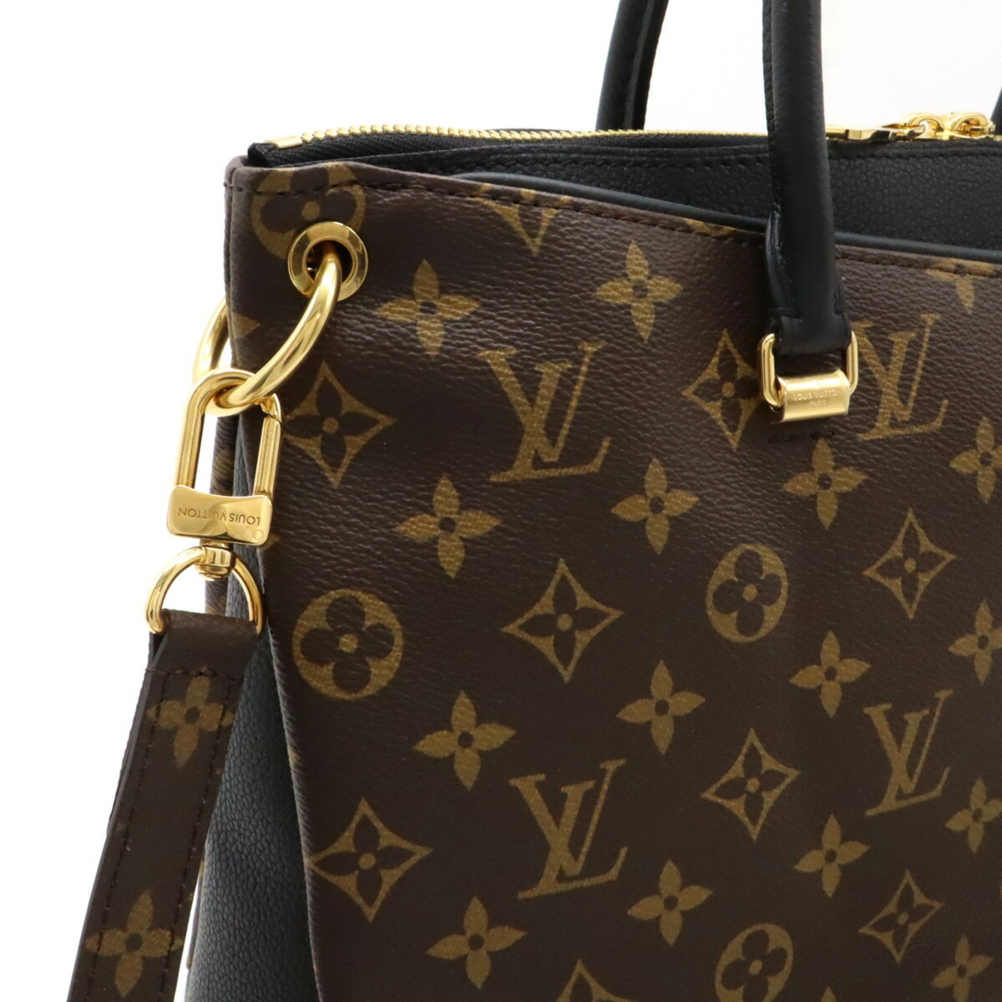 LOUIS VUITTON Louis Vuitton Monogram Pallas Handbag Tote Bag Shoulder Noir Black M42756