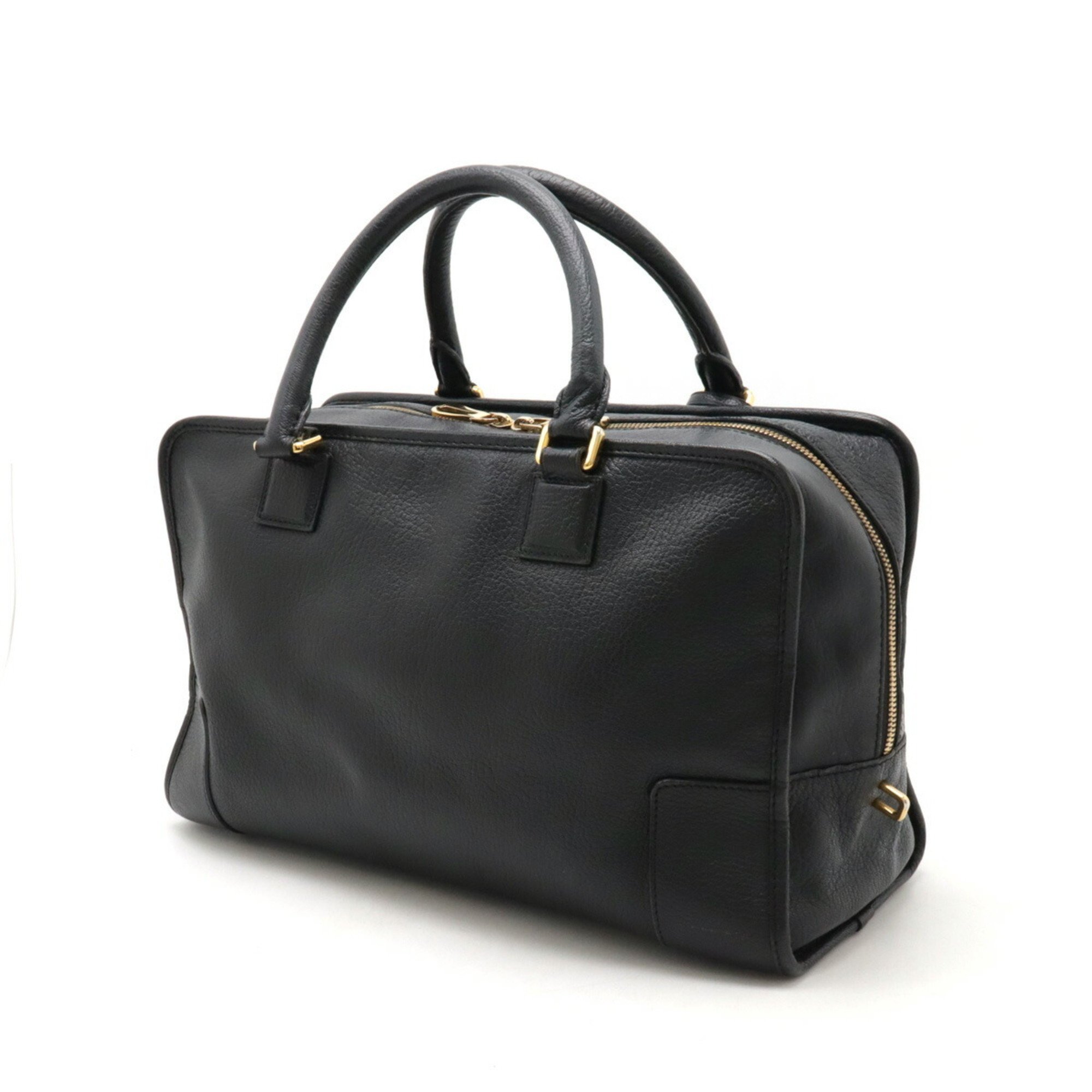 LOEWE Amazona 36 Anagram Handbag Boston Bag Leather Black