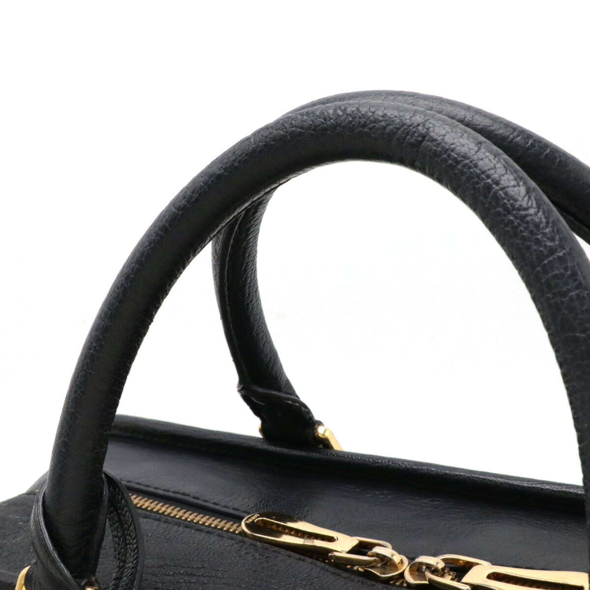 LOEWE Amazona 36 Anagram Handbag Boston Bag Leather Black