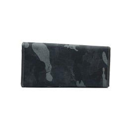 PRADA Camouflage 6-Key Holder Long Key Case Nylon Women's Black