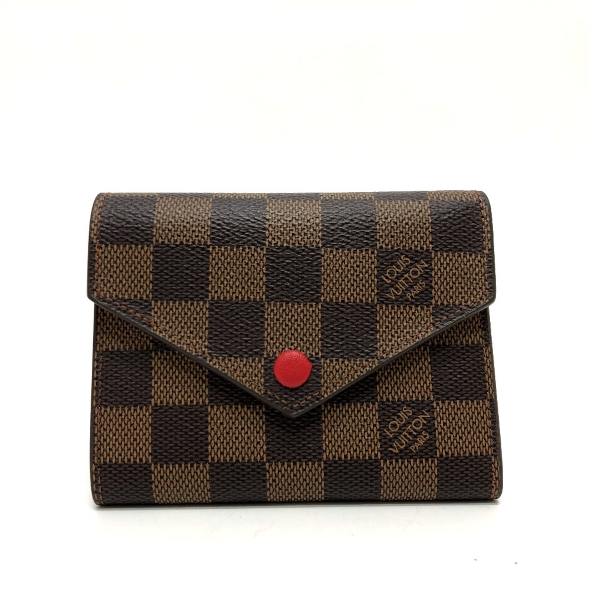 LOUIS VUITTON N41659 Portefeuille Victorine Bi-fold wallet Wallet Compact Damier canvas Men's Women's Ebene Brown