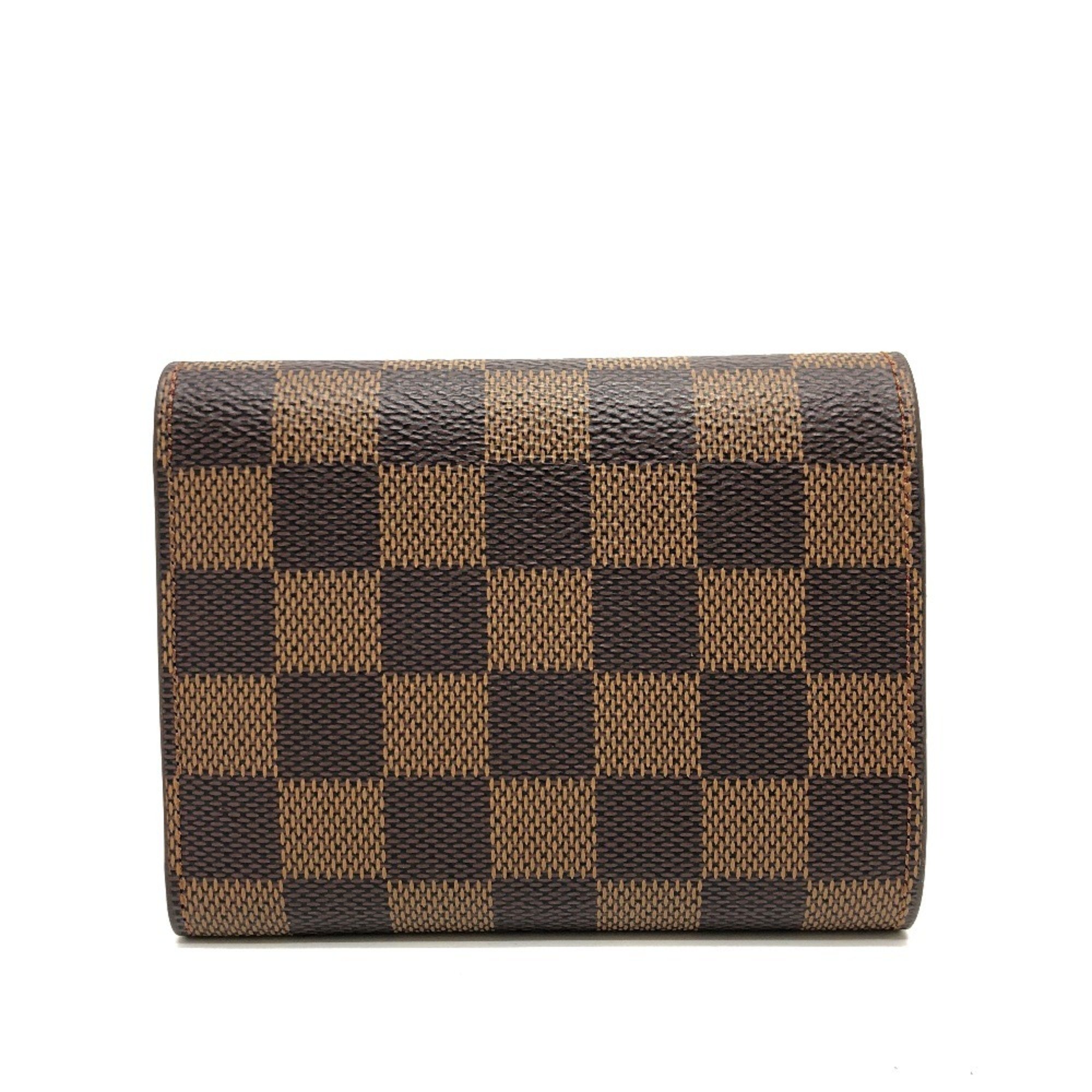 LOUIS VUITTON N41659 Portefeuille Victorine Bi-fold wallet Wallet Compact Damier canvas Men's Women's Ebene Brown