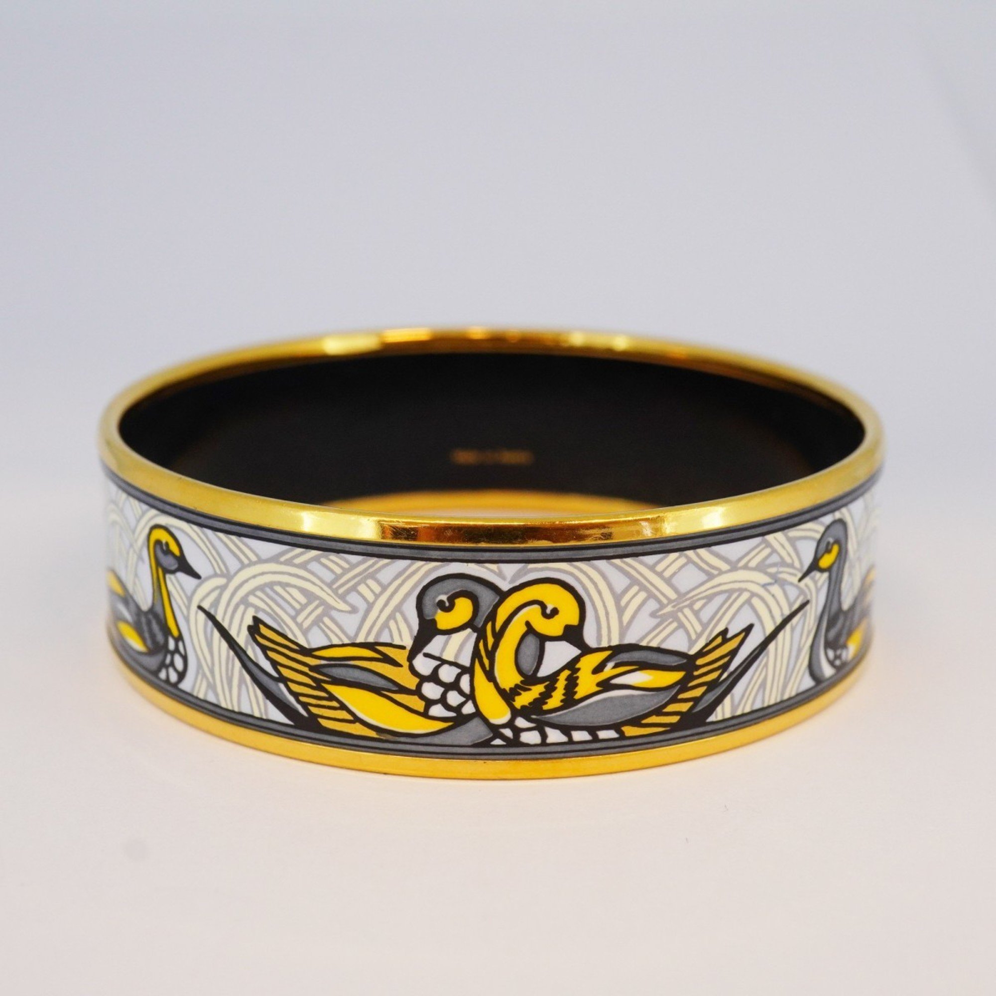 Hermes Bangle, enamel, GM, GP plating, cloisonné, gold, multi-color, men's, women's