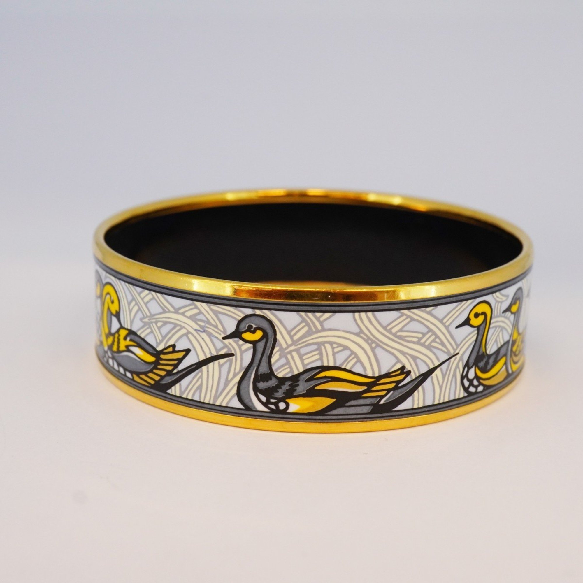 Hermes Bangle, enamel, GM, GP plating, cloisonné, gold, multi-color, men's, women's