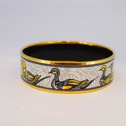 Hermes Bangle, enamel, GM, GP plating, cloisonné, gold, multi-color, men's, women's