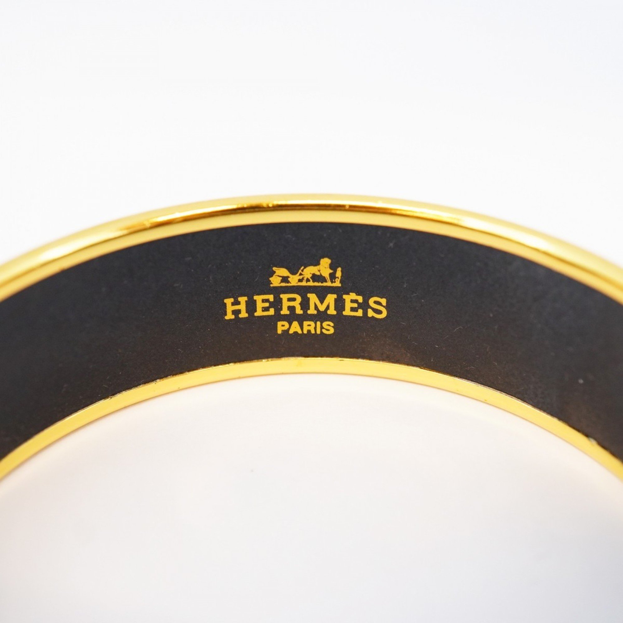 Hermes Bangle, enamel, GM, GP plating, cloisonné, gold, multi-color, men's, women's