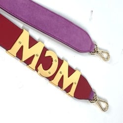 MCM Metal Plate Shoulder Strap Leather Suede Women's Purple