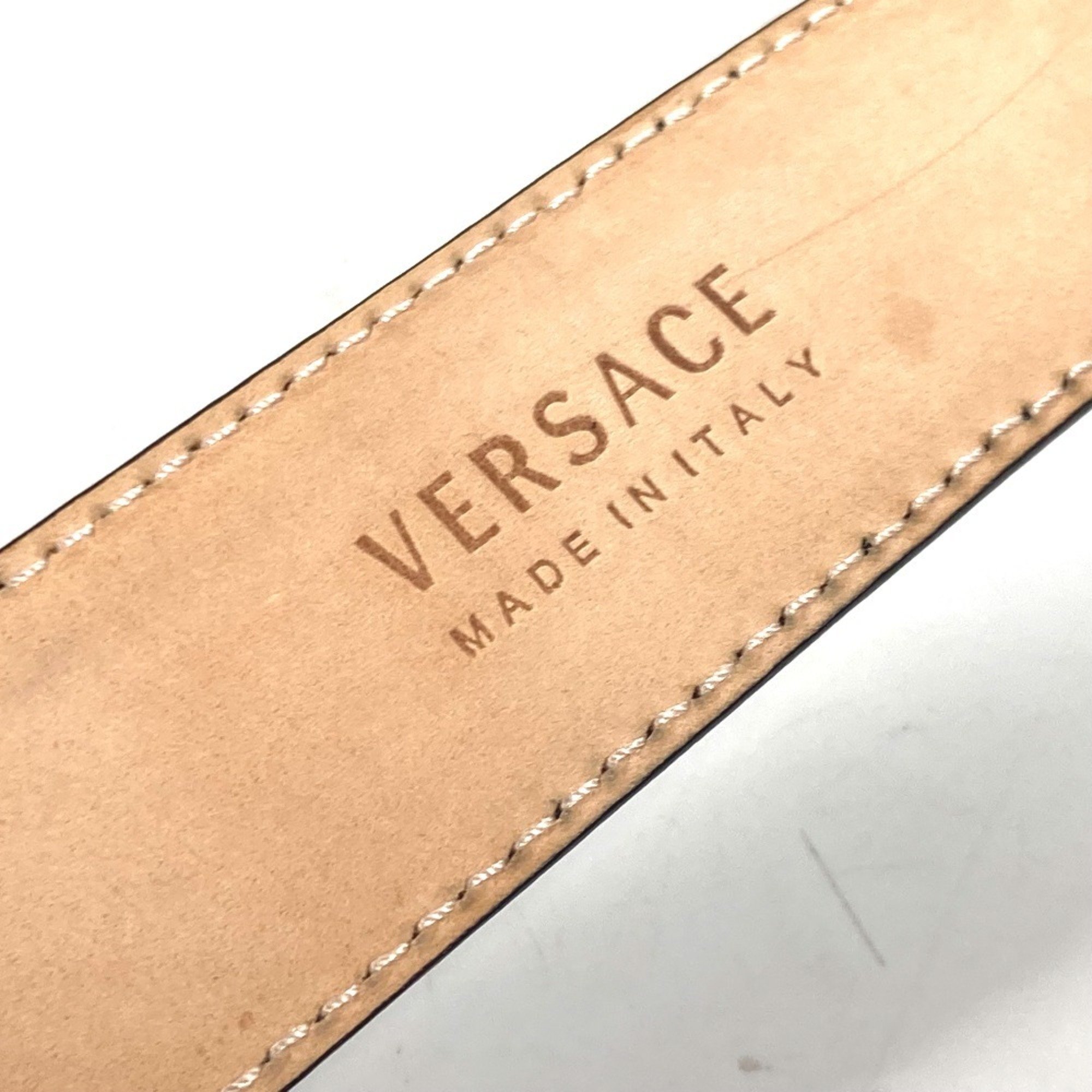 VERSACE Versace V Greca Belt Leather Women's Black