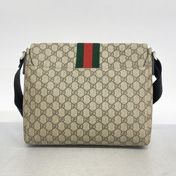 Gucci Shoulder Bag GG Supreme Sherry Line 475432 Beige Black Men's