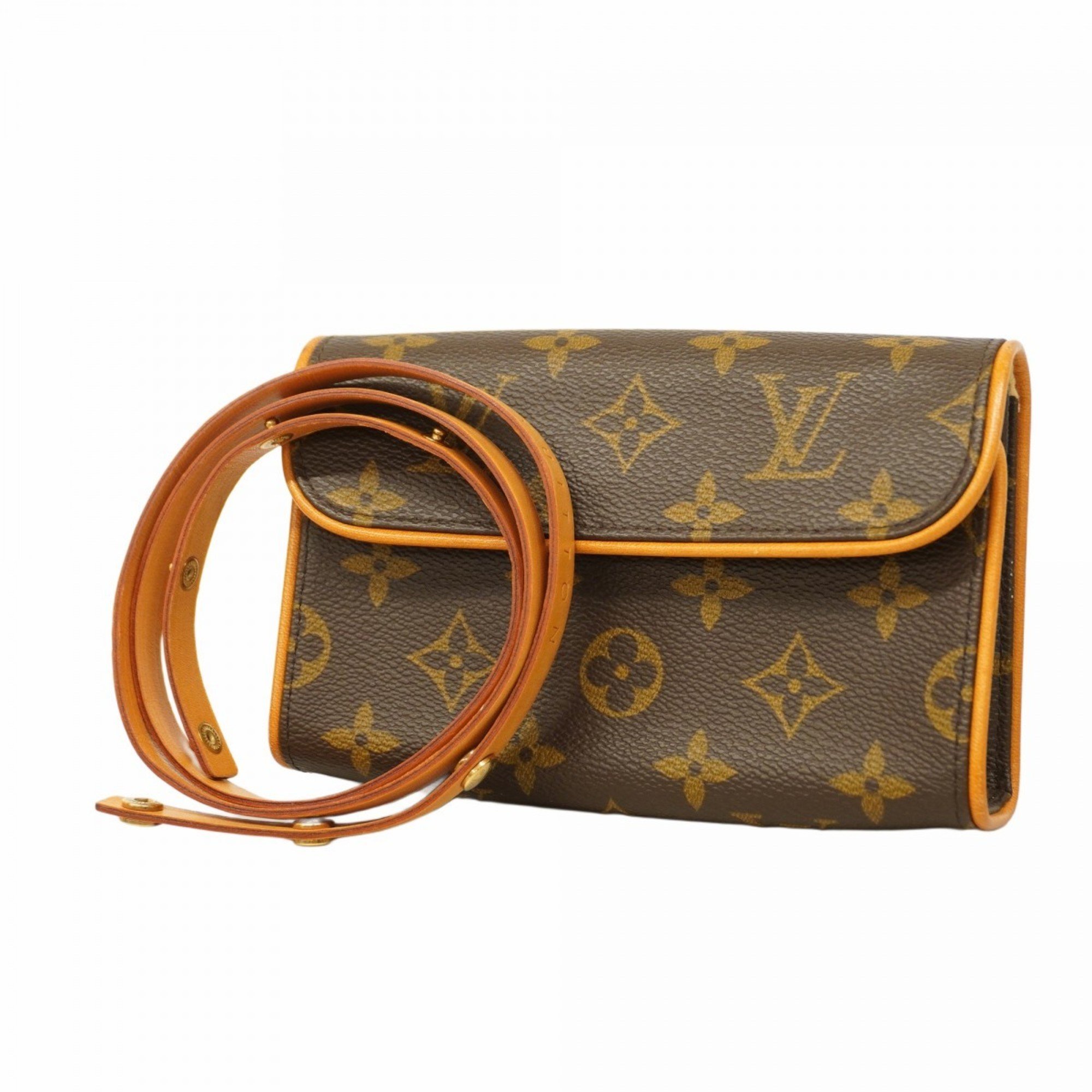 Louis Vuitton Waist Bag Monogram Pochette Florentine M51855 Brown Women's