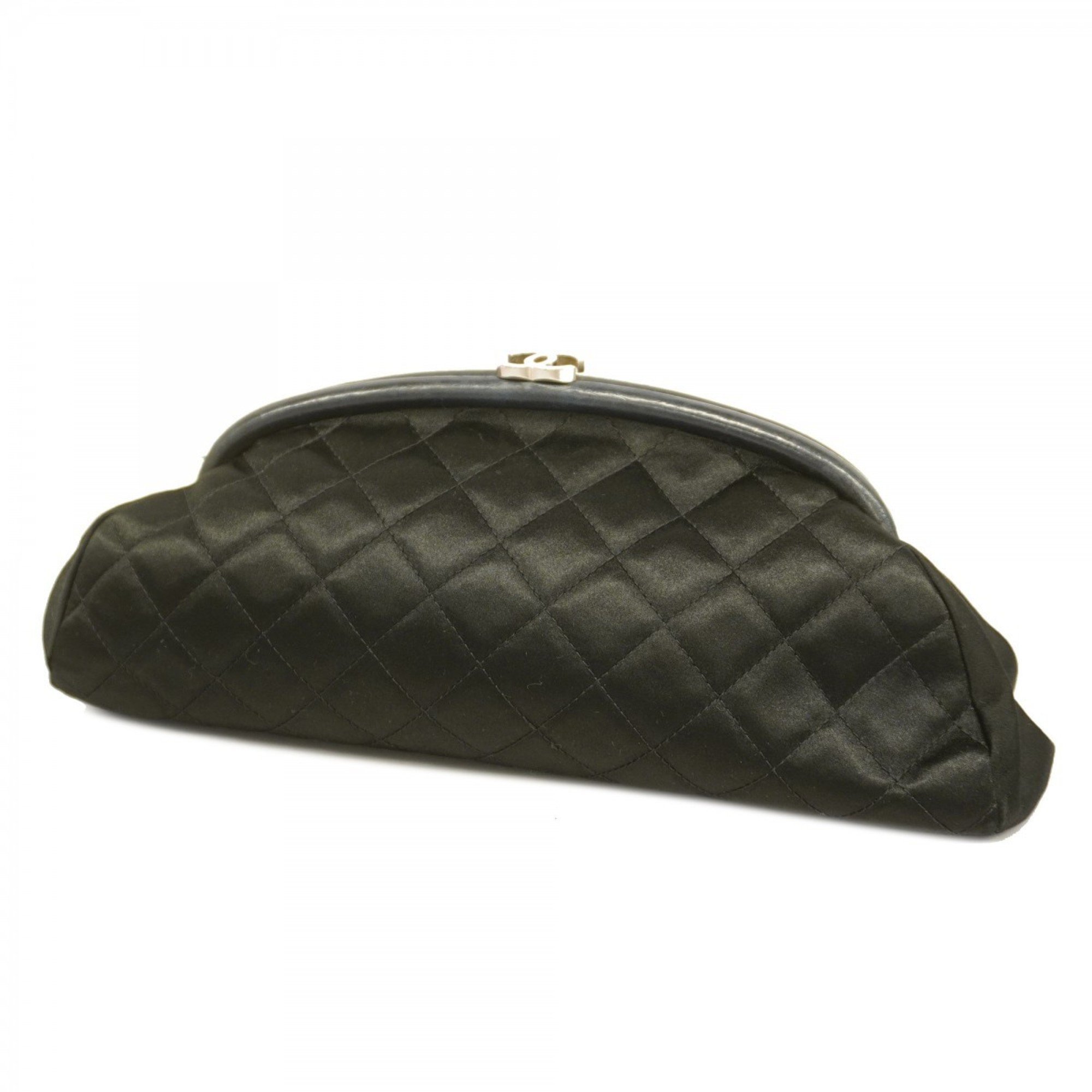 Chanel Clutch Bag Matelasse Satin Black Women s eLADY Globazone