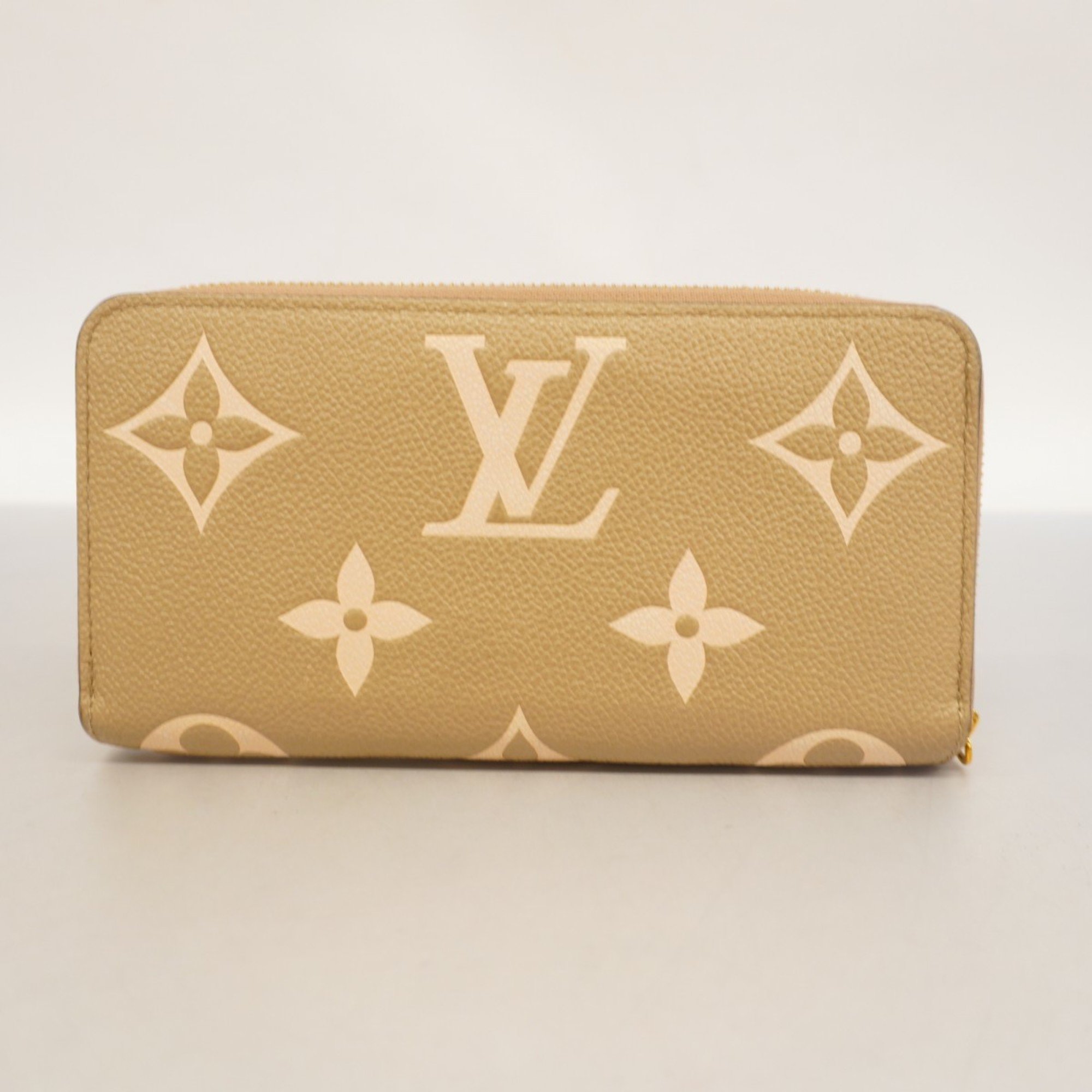 Louis Vuitton Long Wallet Monogram Empreinte Bicolor Zippy M69794 Tourterelle Crème Ladies