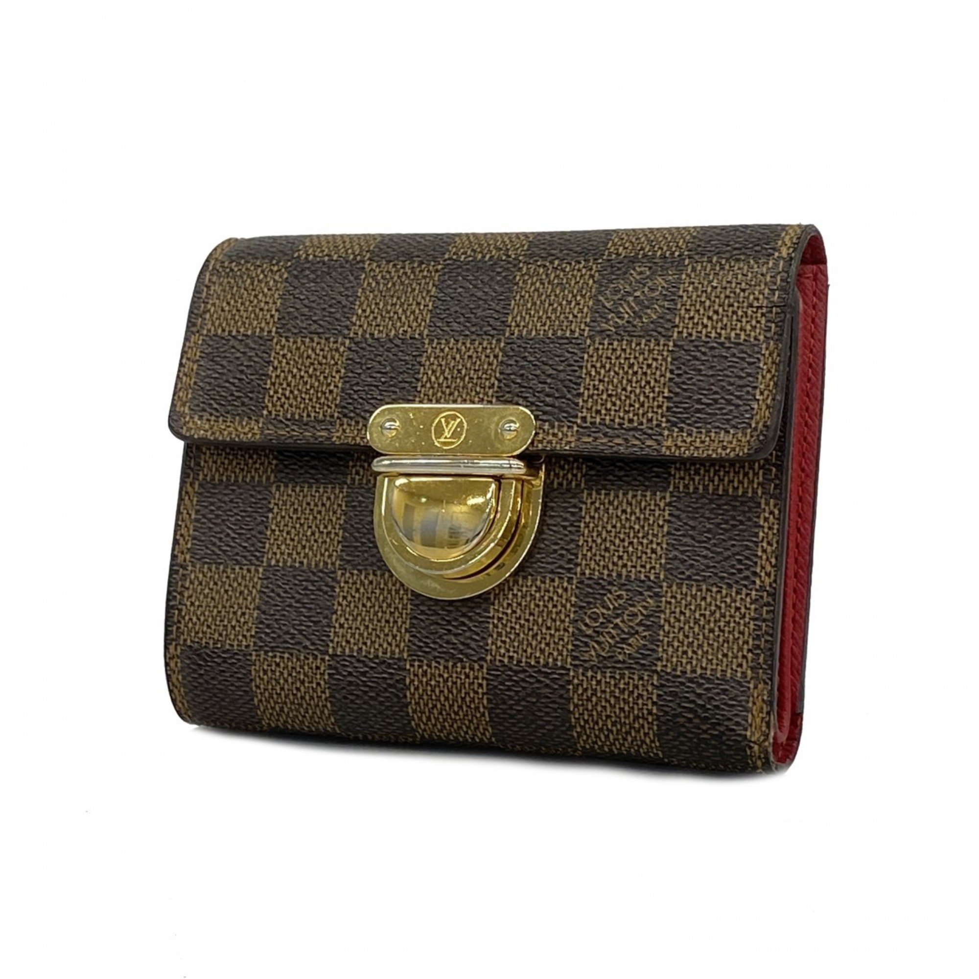 Louis Vuitton Tri-fold Wallet Damier Portefeuille Koala N60005 Ebene Women's