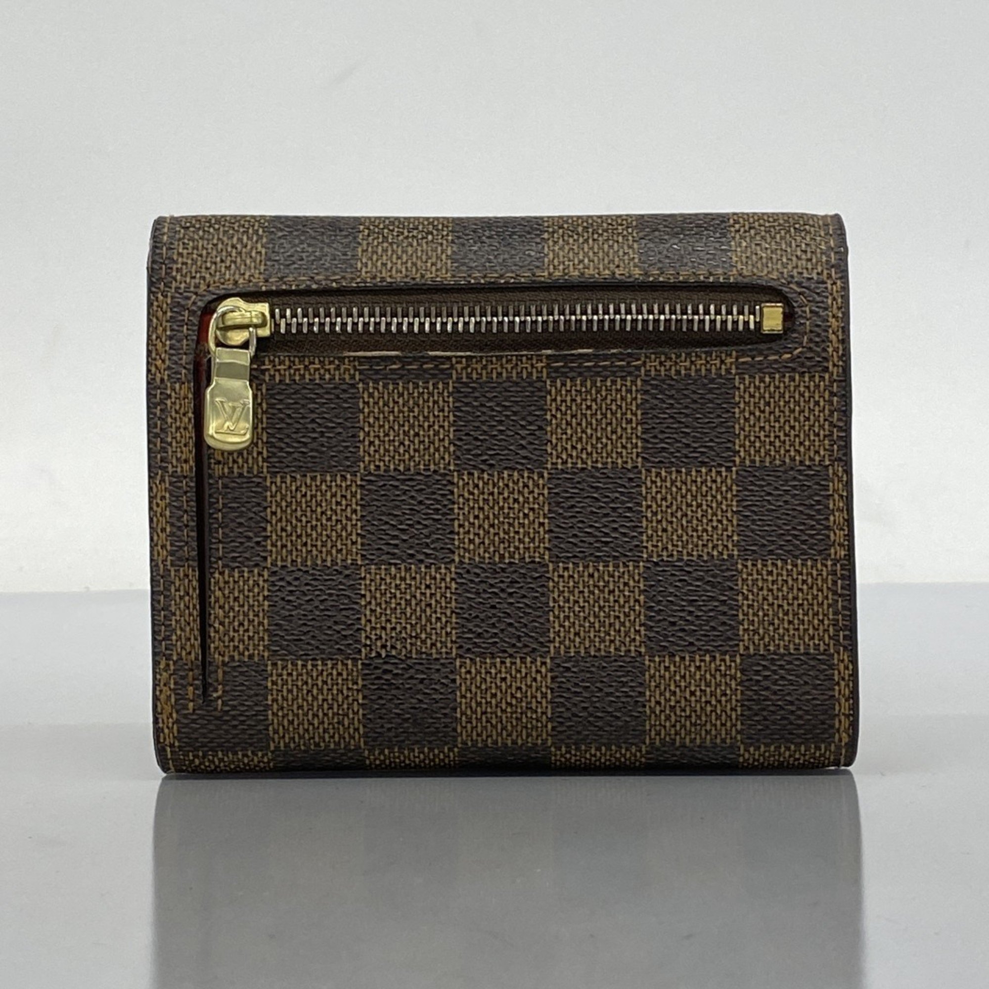 Louis Vuitton Tri-fold Wallet Damier Portefeuille Koala N60005 Ebene Women's