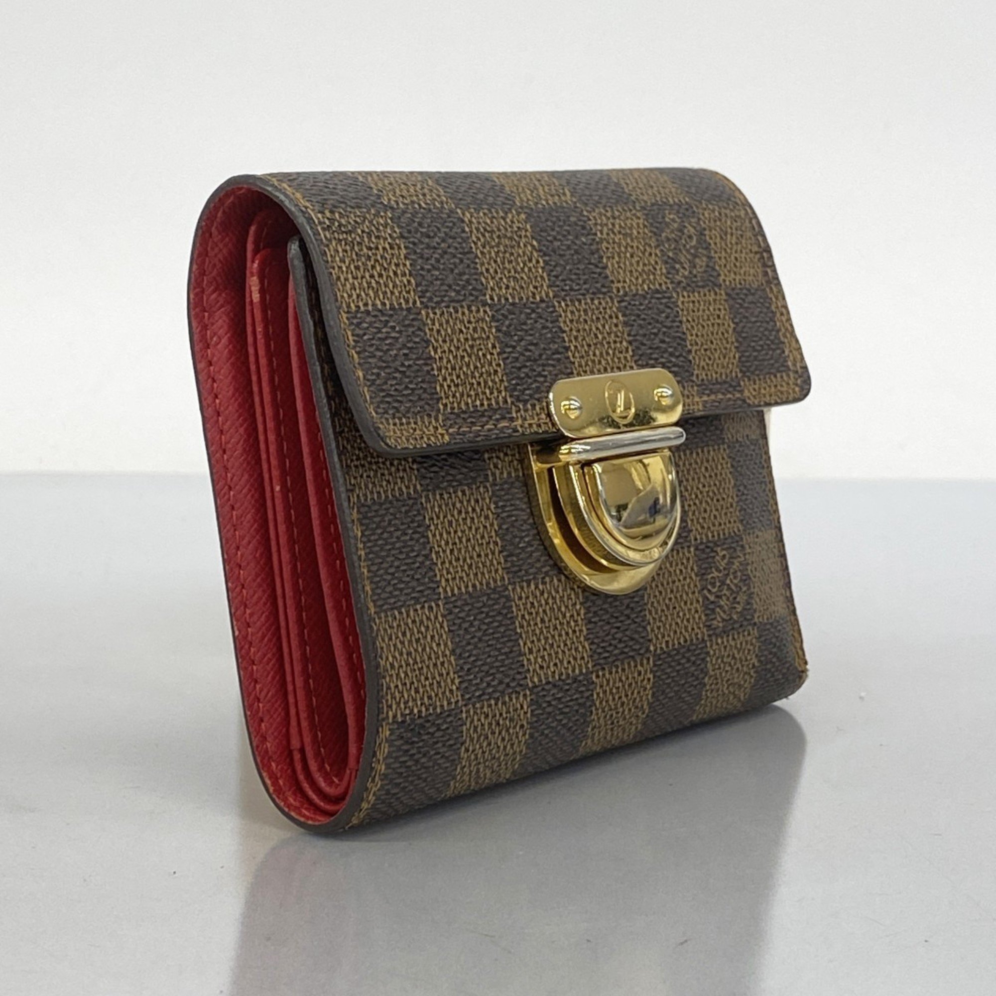 Louis Vuitton Tri-fold Wallet Damier Portefeuille Koala N60005 Ebene Women's