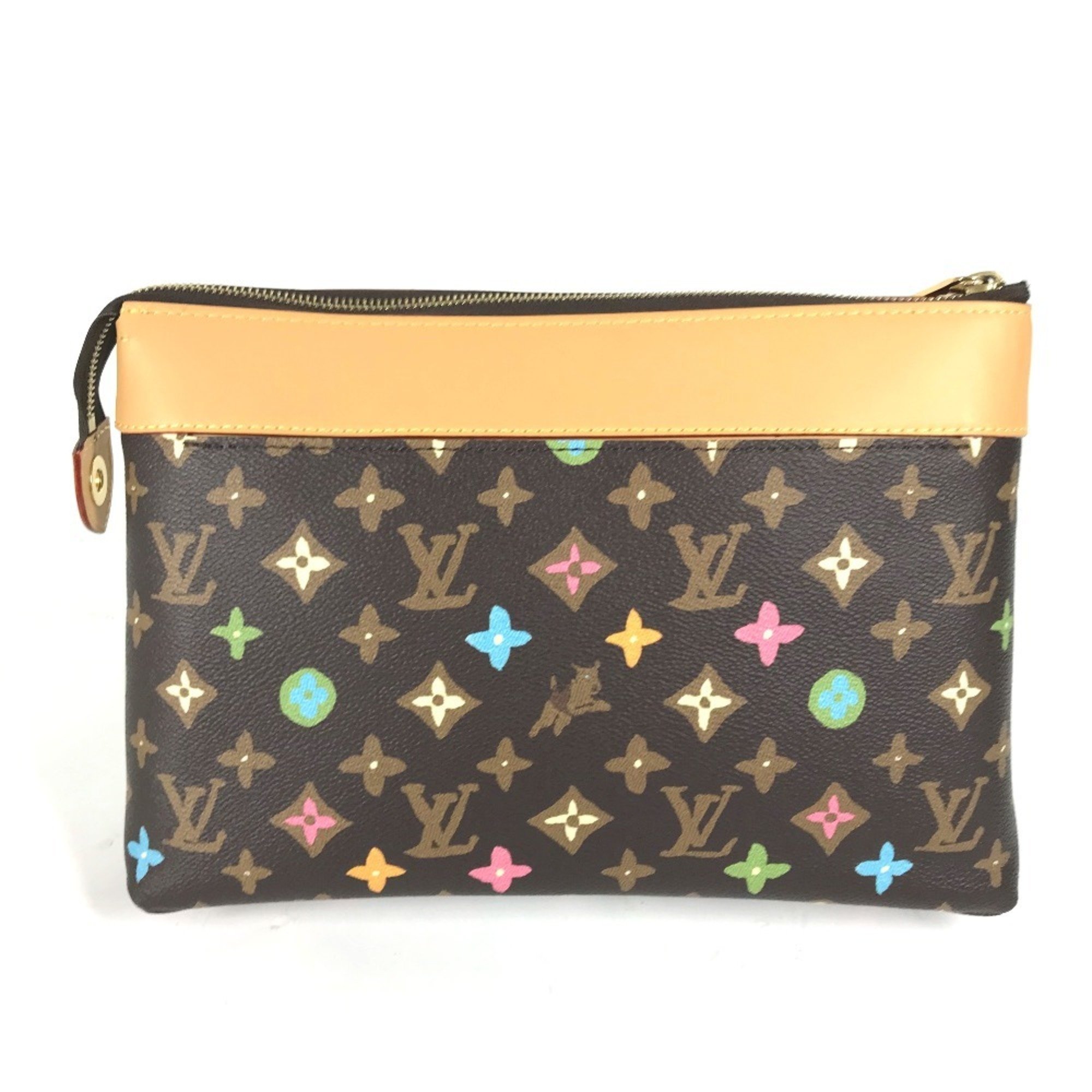 LOUIS VUITTON M83568 Monogram Craggy Pochette Voyage Souple Pouch Clutch Bag for Men and Women Chocolate Brown