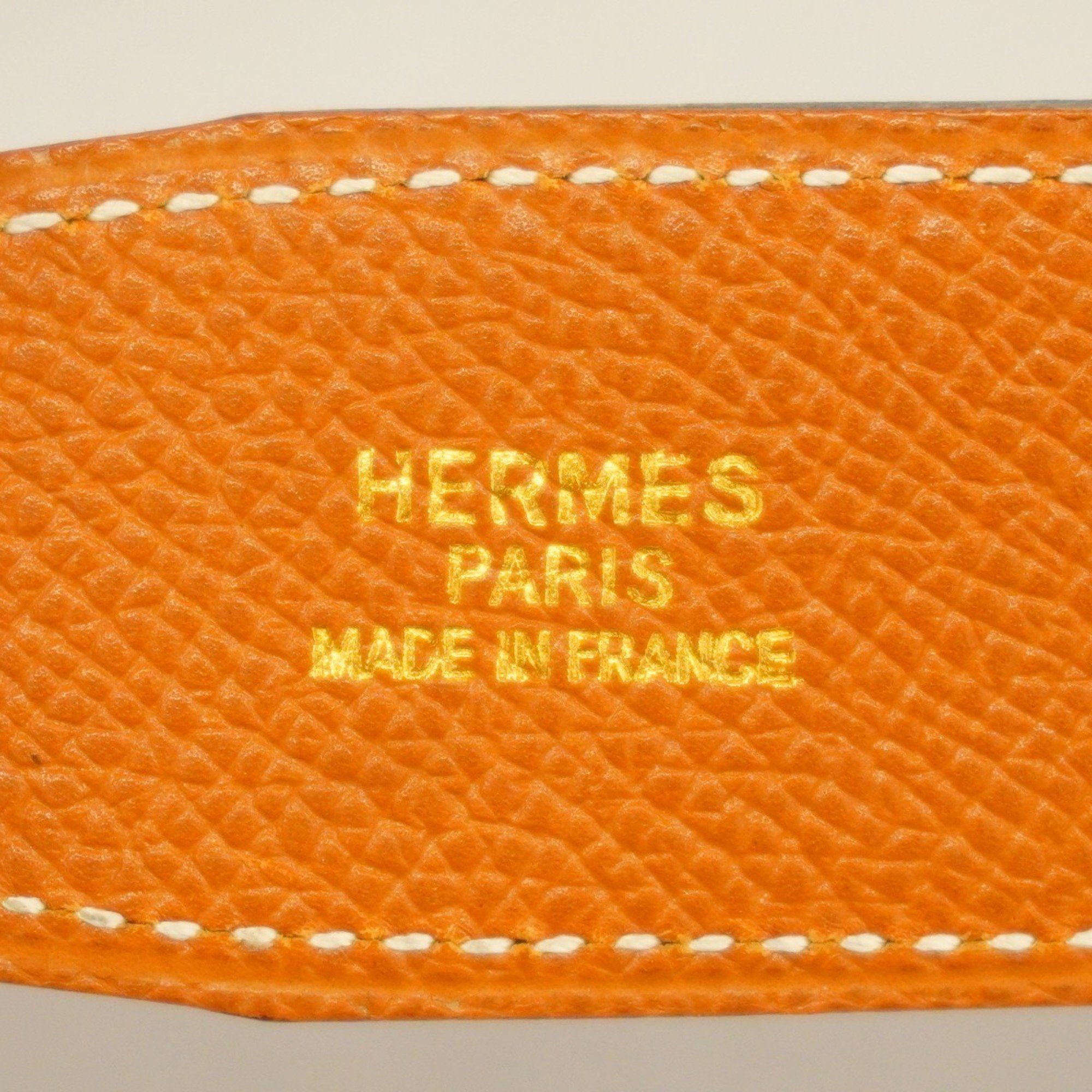 Hermes Belt Constance Cushvel Box Calf Gold Black □B Stamp Ladies