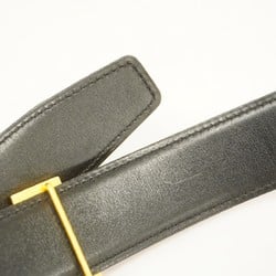 Hermes Belt Constance Cushvel Box Calf Gold Black □B Stamp Ladies