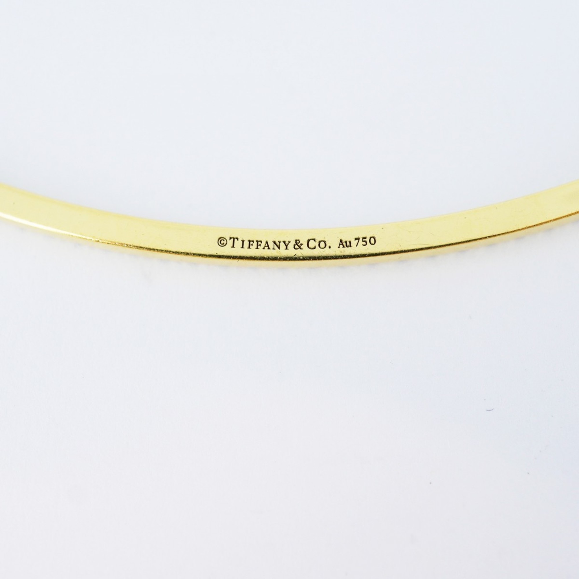 Tiffany Necklace T Smile Extra Large Diamond K18YG Yellow Gold Ladies