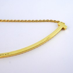 Tiffany Necklace T Smile Extra Large Diamond K18YG Yellow Gold Ladies