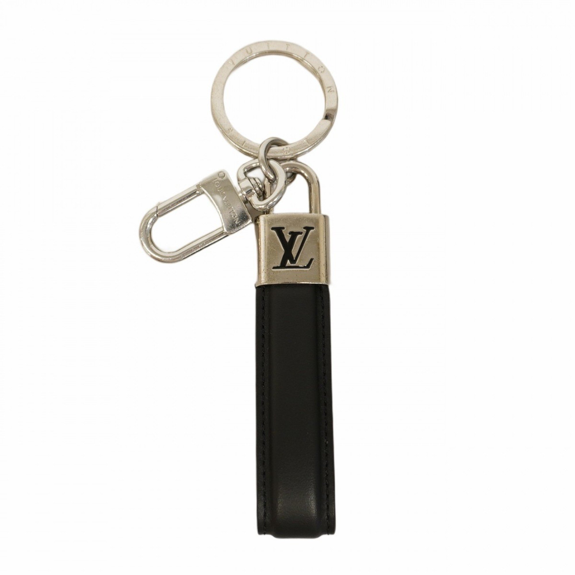 Louis Vuitton Keychain LV Padlock M00745 Black Silver Men's