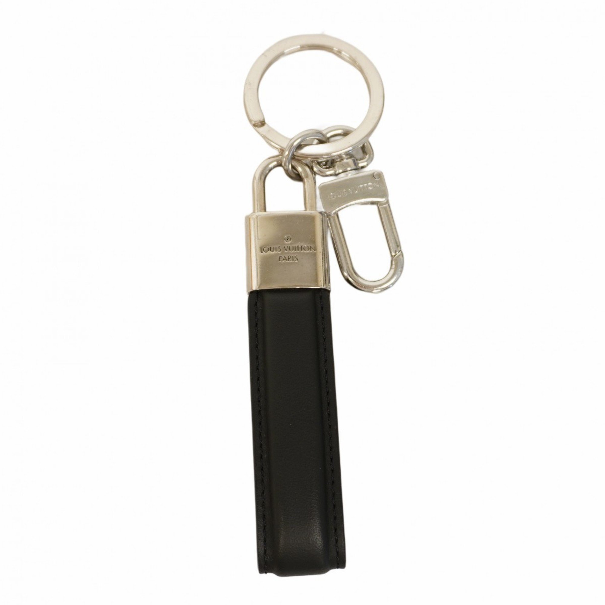 Louis Vuitton Keychain LV Padlock M00745 Black Silver Men's