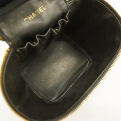 Chanel Vanity Bag Patent Leather Black Women's