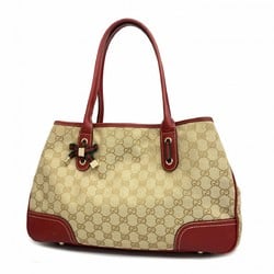 Gucci Tote Bag GG Canvas Sherry Line 163805 Brown Red Champagne Women's