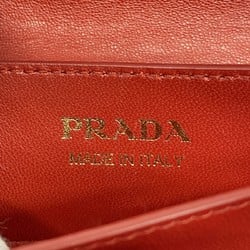 Prada Tote Bag Saffiano Leather Black Red Women's