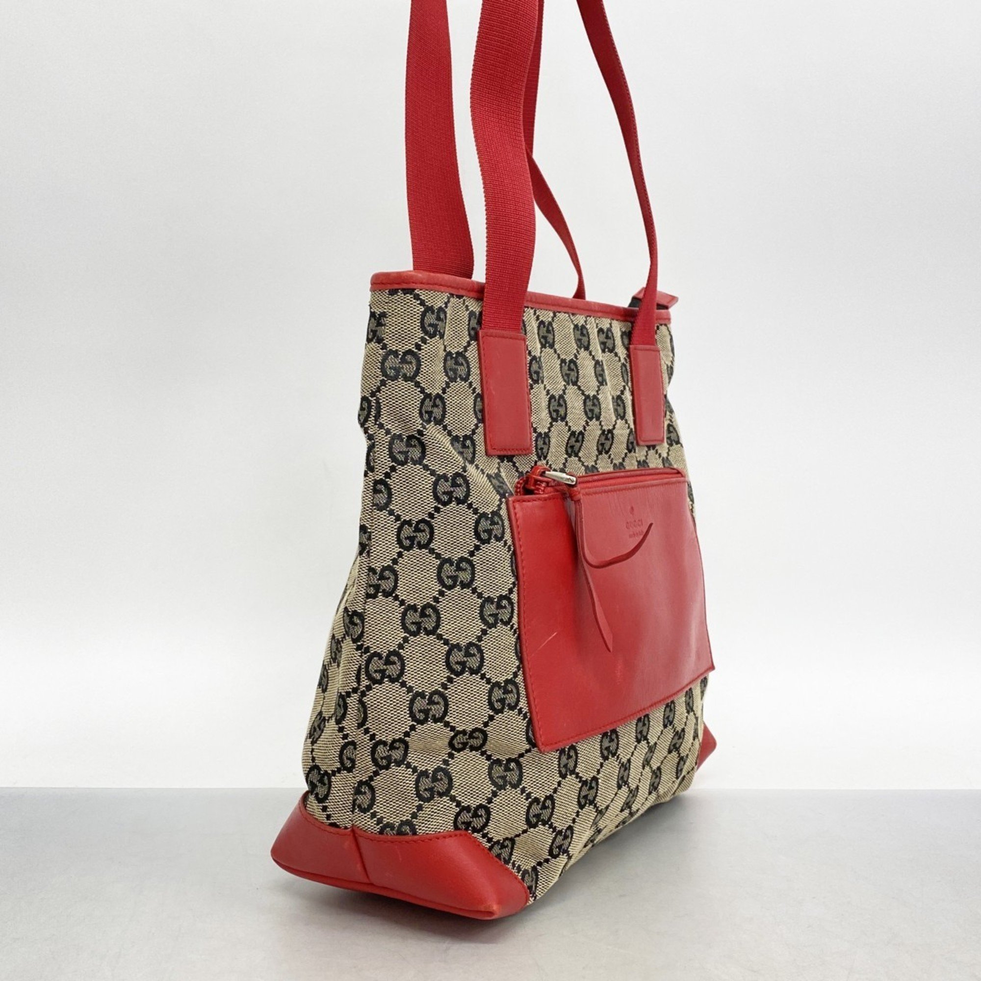 Gucci Shoulder Bag GG Canvas 019 0402 Brown Red Women's