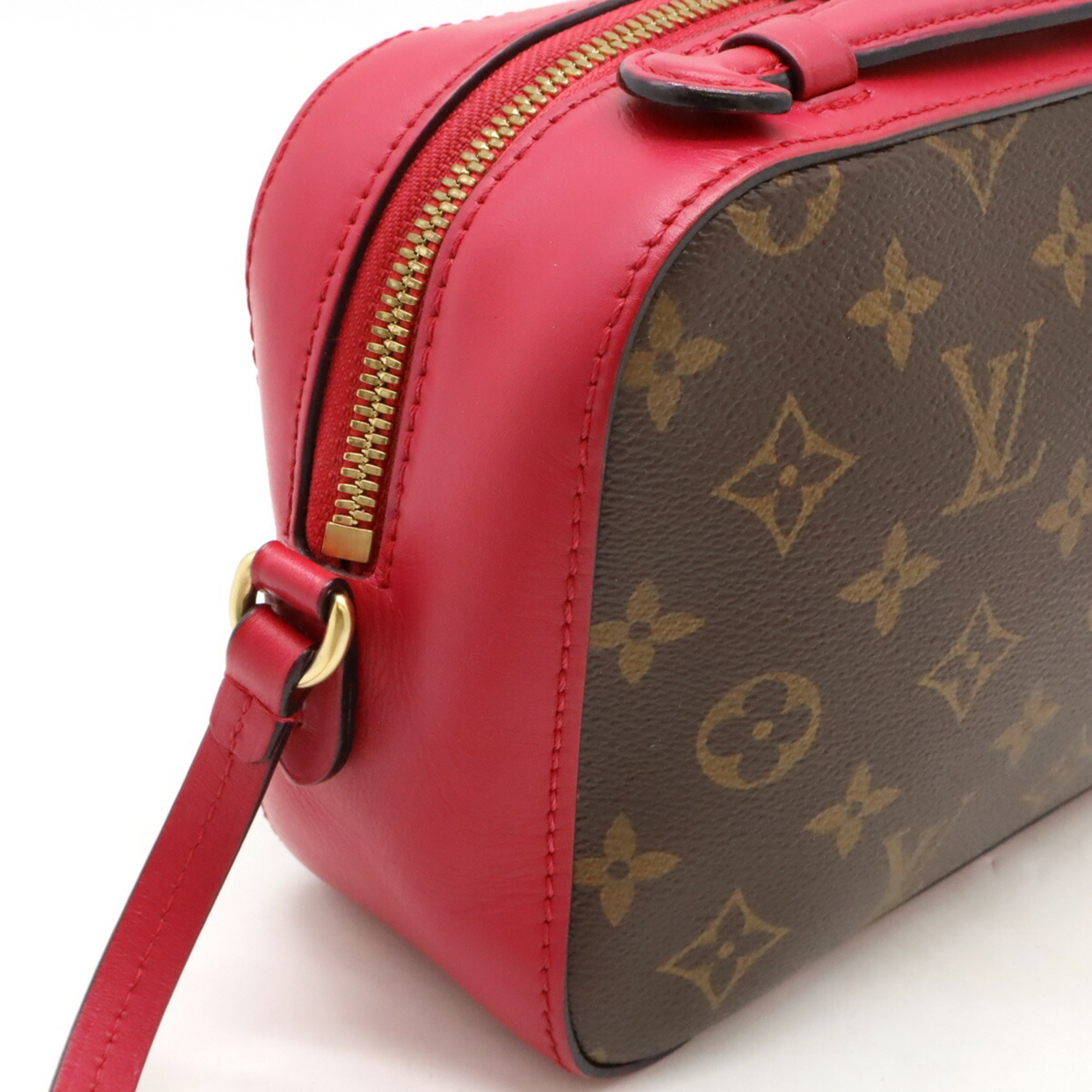 LOUIS VUITTON Louis Vuitton Monogram Santonge Shoulder Bag Tassel Leather Freesia Pink M43557