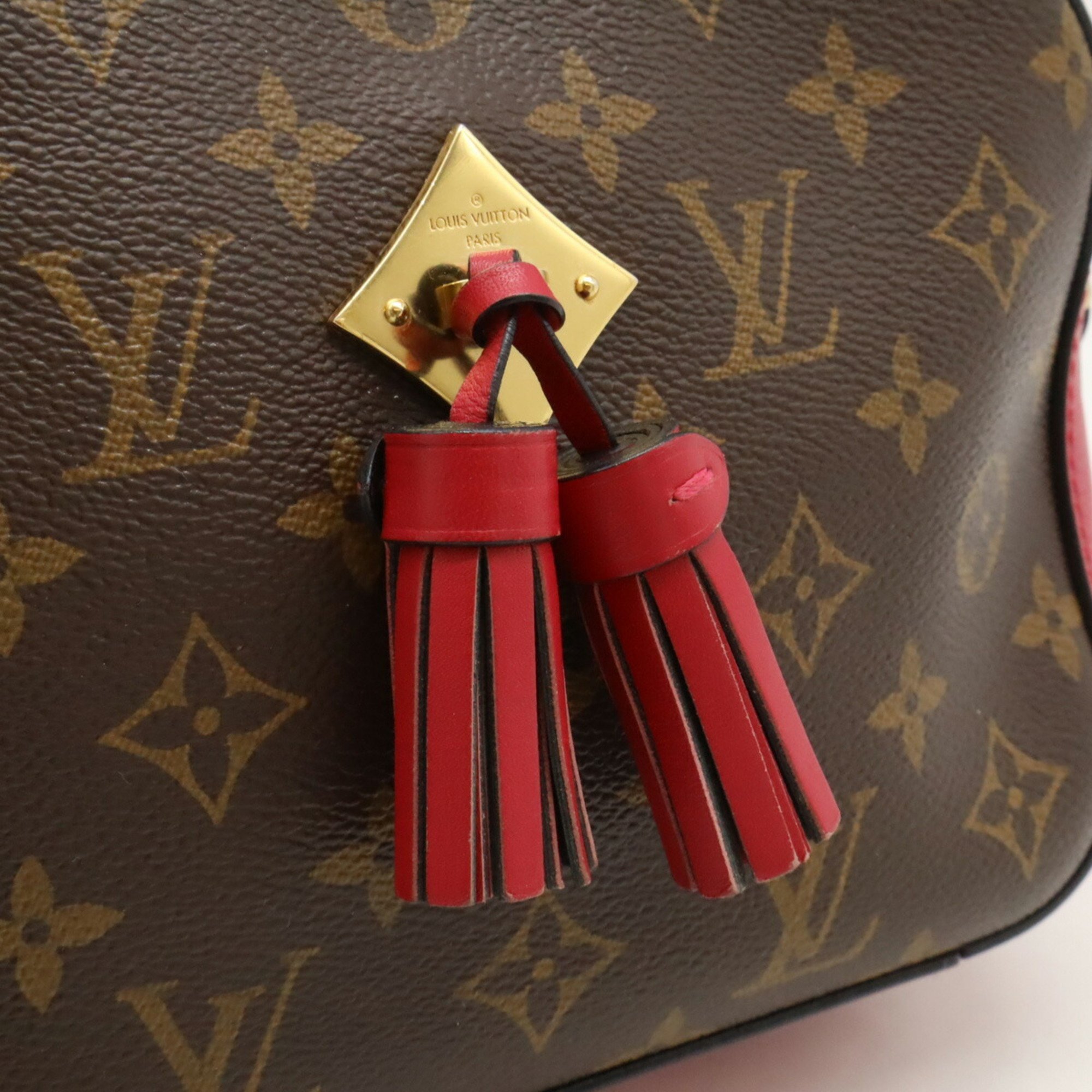 LOUIS VUITTON Louis Vuitton Monogram Santonge Shoulder Bag Tassel Leather Freesia Pink M43557