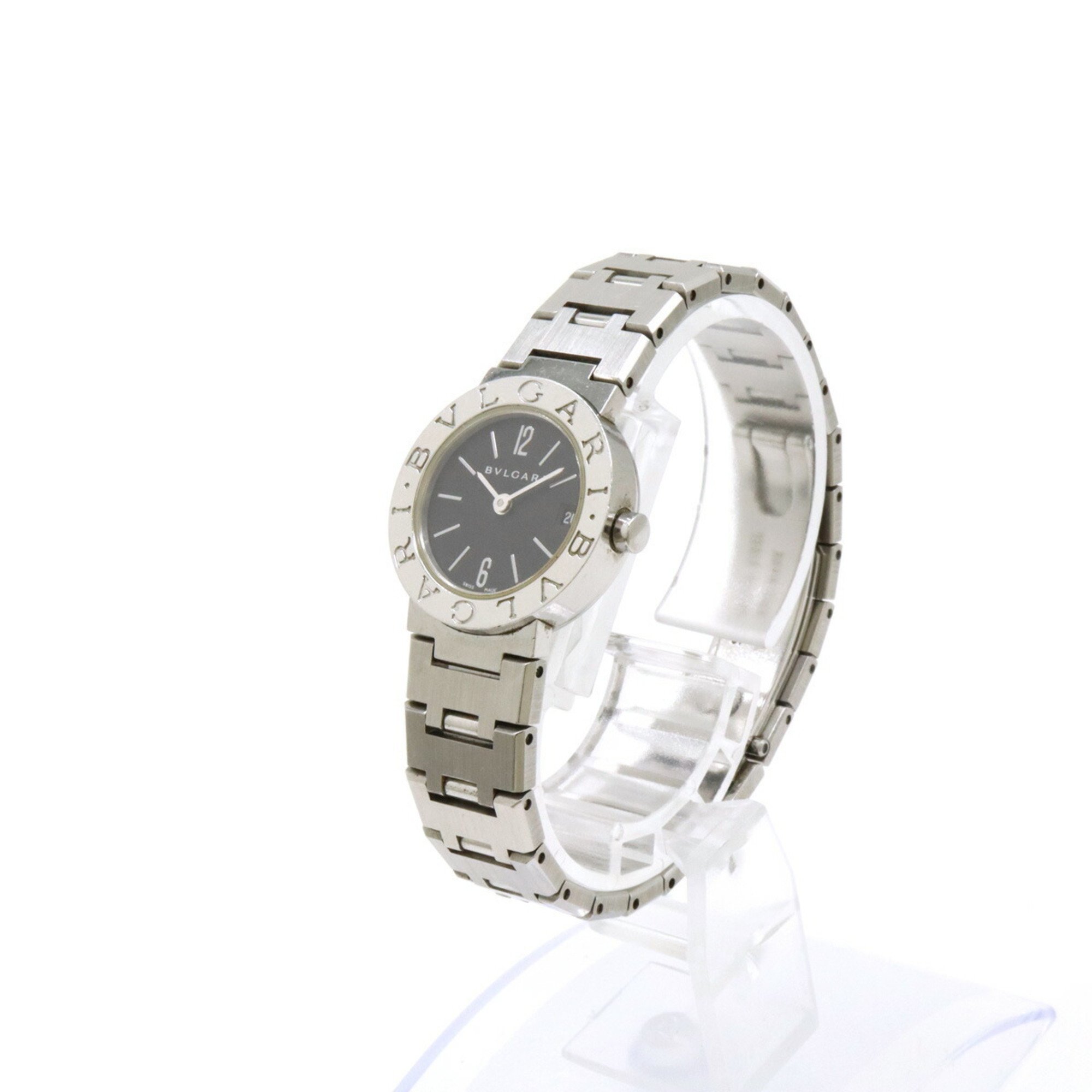 BVLGARI Date Black Dial SS Ladies Quartz Watch BB23SS