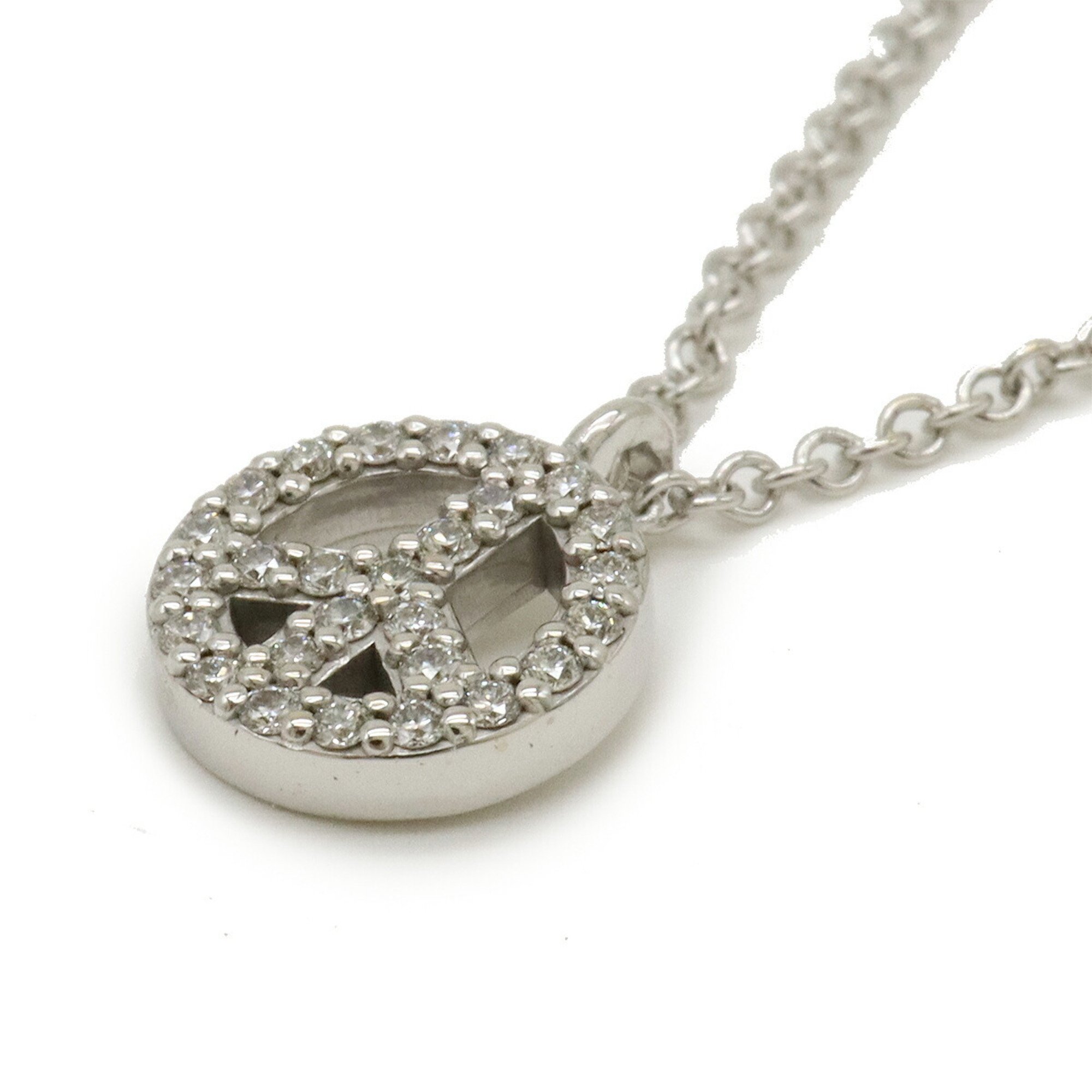 TIFFANY&Co. Tiffany Metro Piece Diamond Necklace Pendant Circle Round K18WG 750WG White Gold