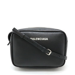 BALENCIAGA Everyday Camera Bag Shoulder Pochette Leather Black White 679267