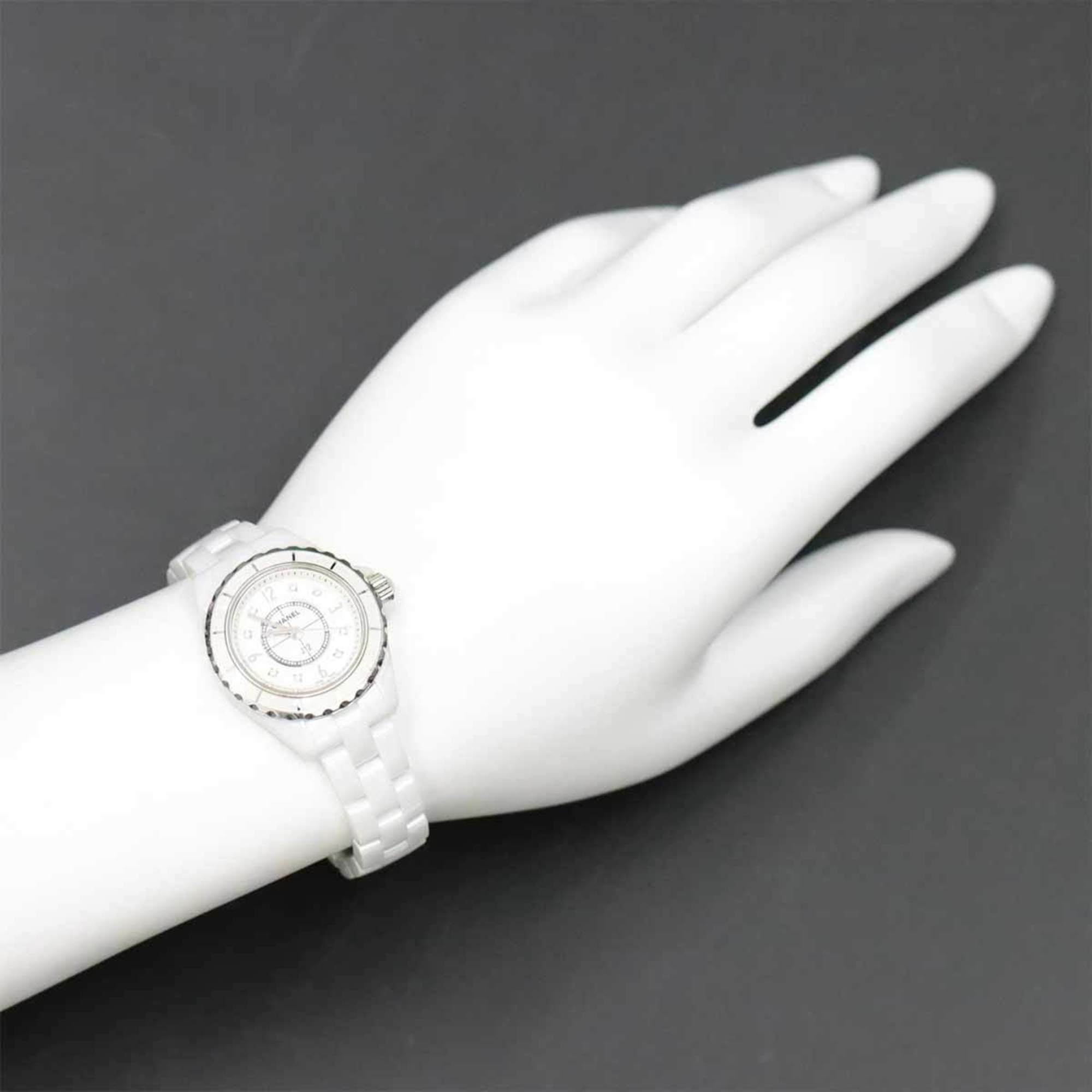 Chanel CHANEL J12 29mm H2570 Ladies Watch 8P Diamond White Shell Ceramic Quartz