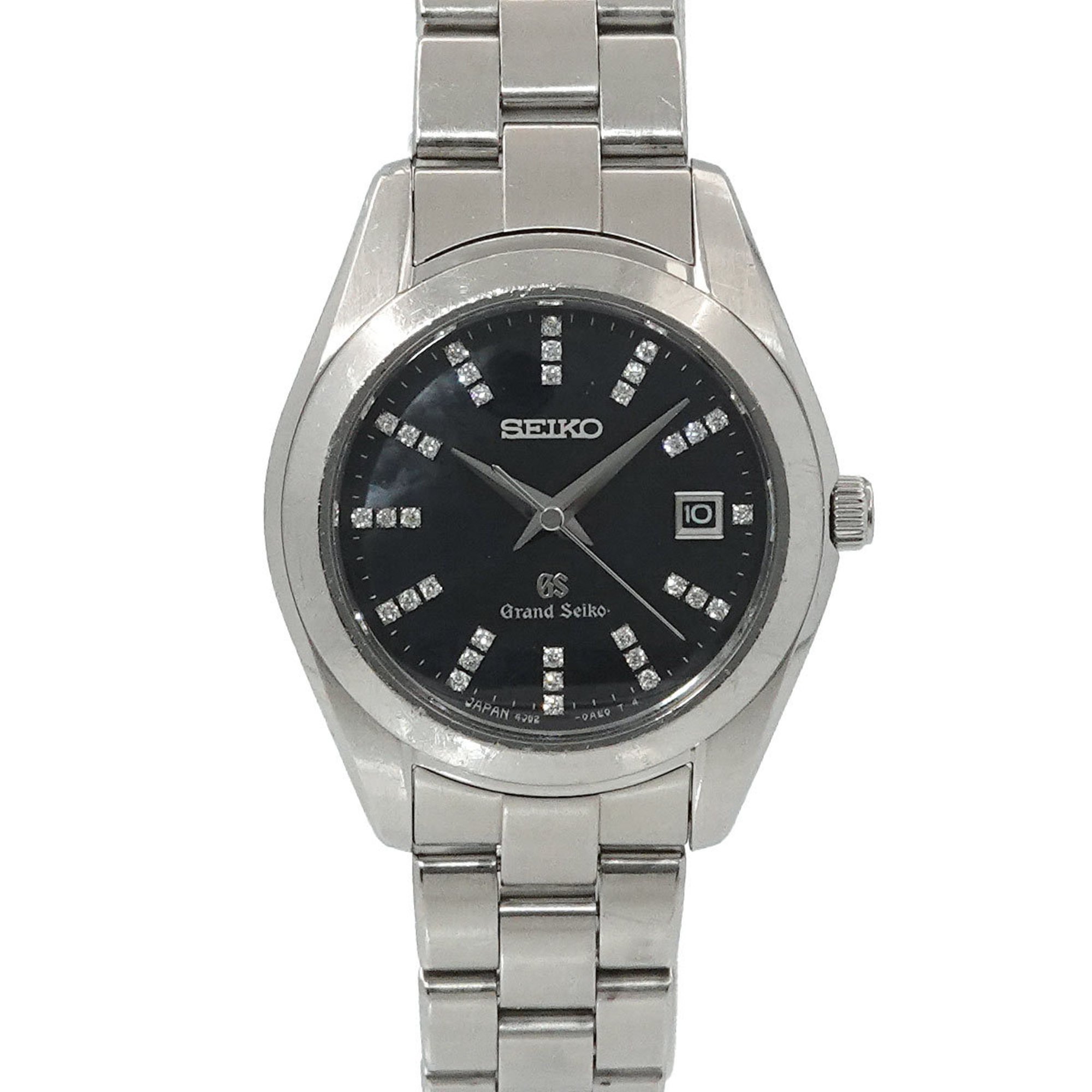 SEIKO Grand Seiko STGF071 Ladies' Watch Diamond 4J52 0AB0 Date Black Shell Dial Quartz GRAND