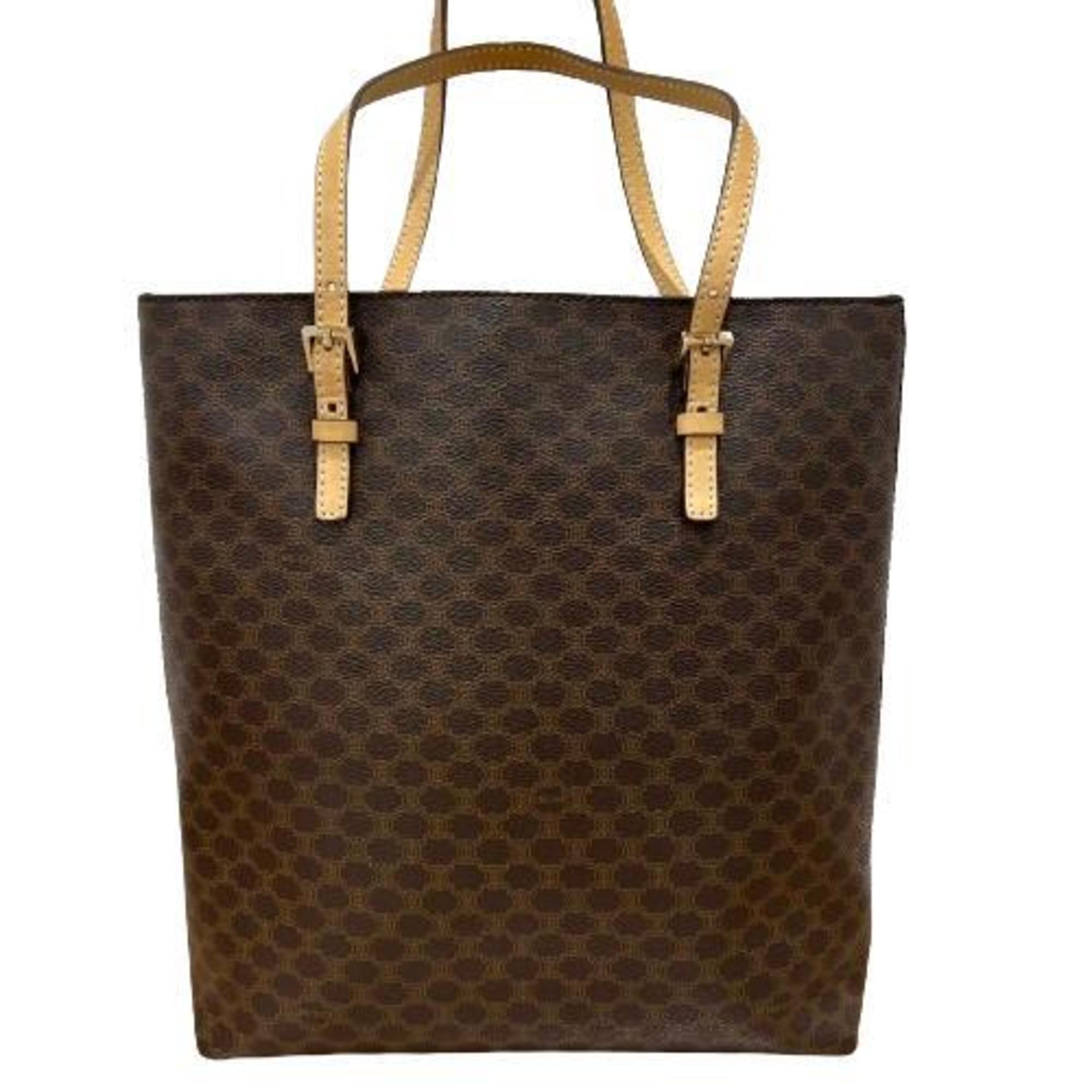 CELINE Macadam Tote Bag Brown Women's