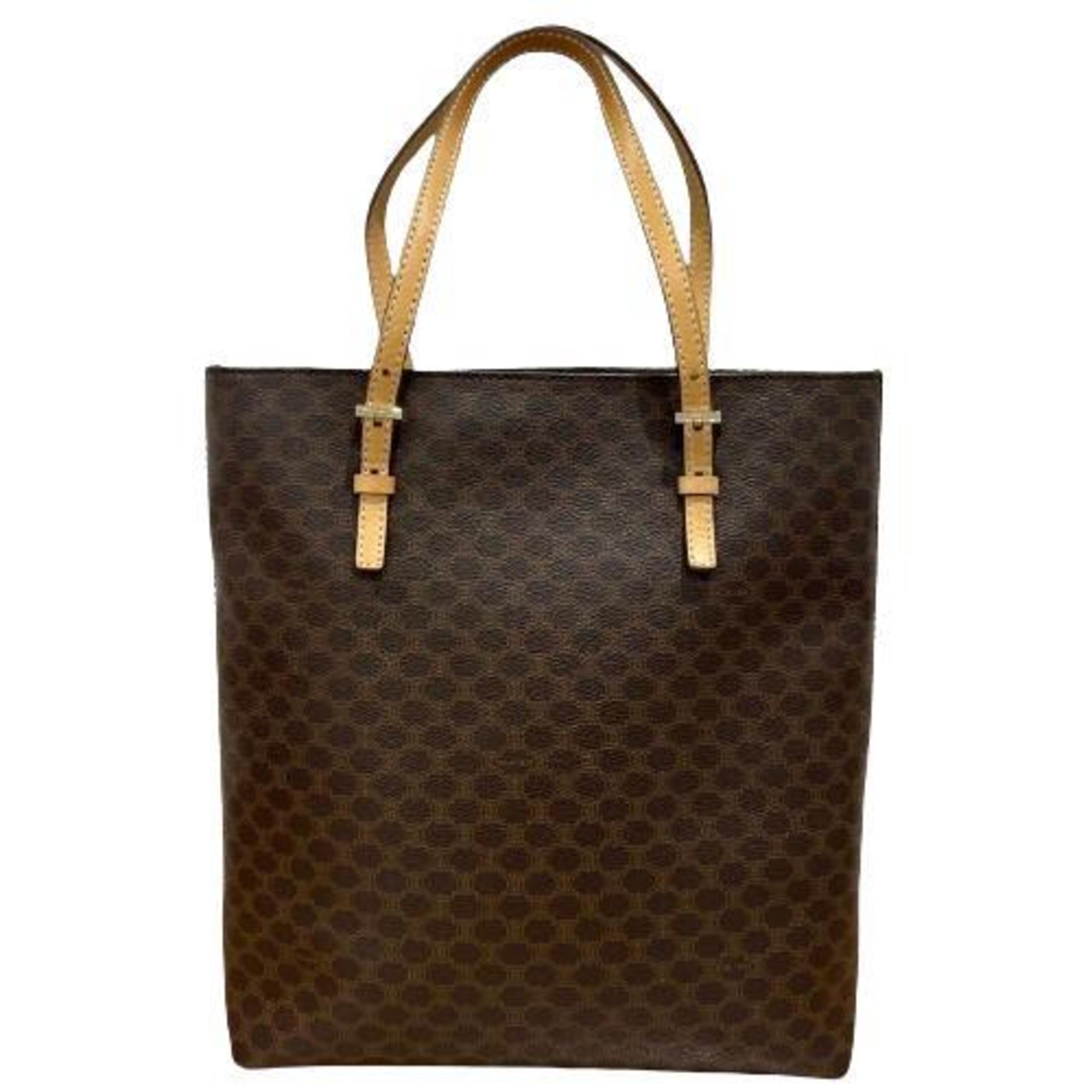 CELINE Macadam Tote Bag Brown Women's