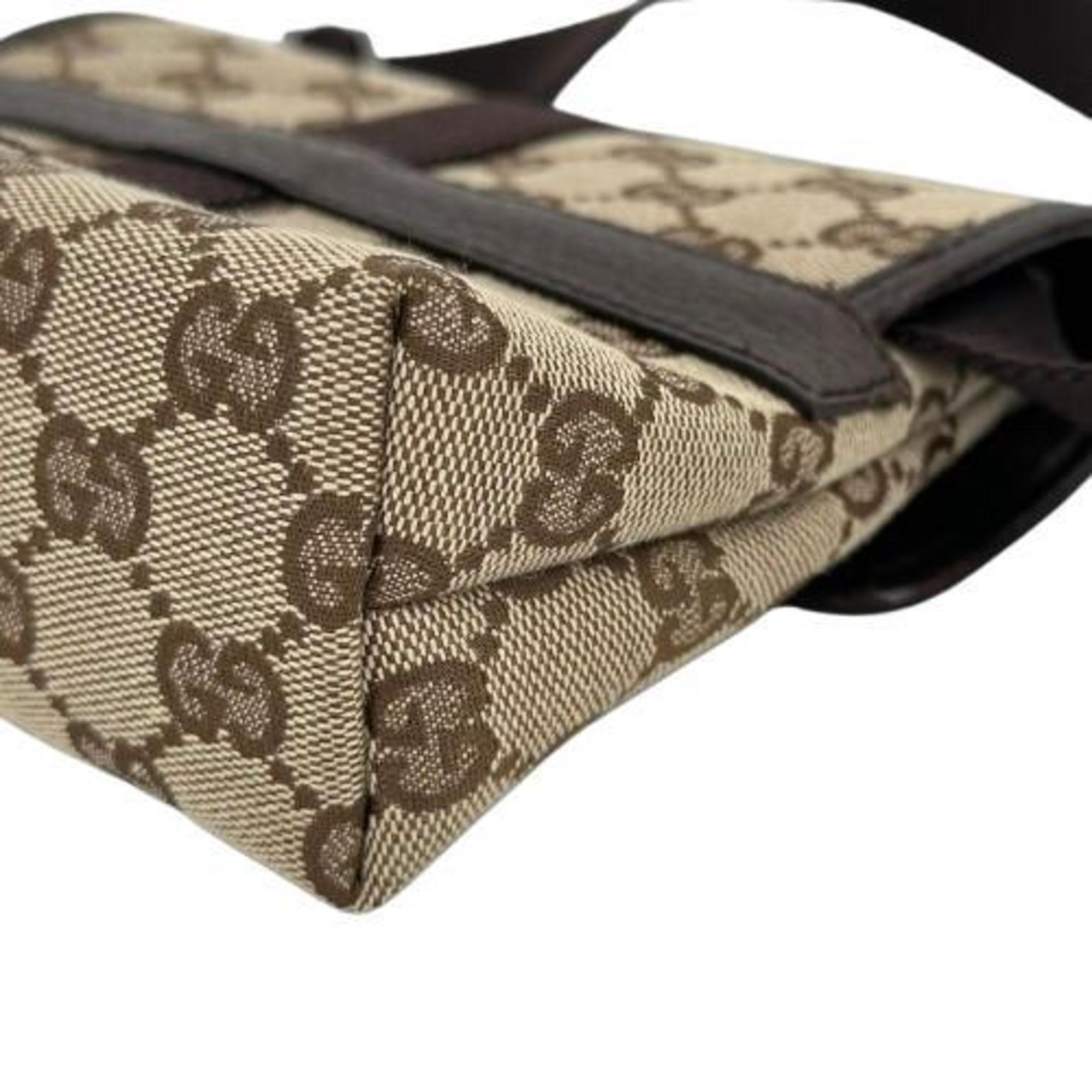 GUCCI 131236 Waist Bag Body GG Canvas Brown