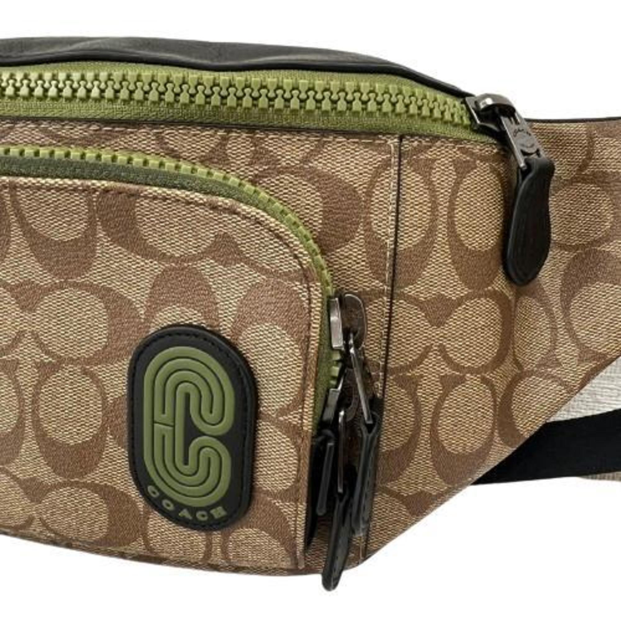 COACH F2257 Body Bag Beige Black Men's