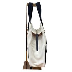 CHANNEL Chanel Marshmallow Tote Bag White x Black Canvas No Guarantee