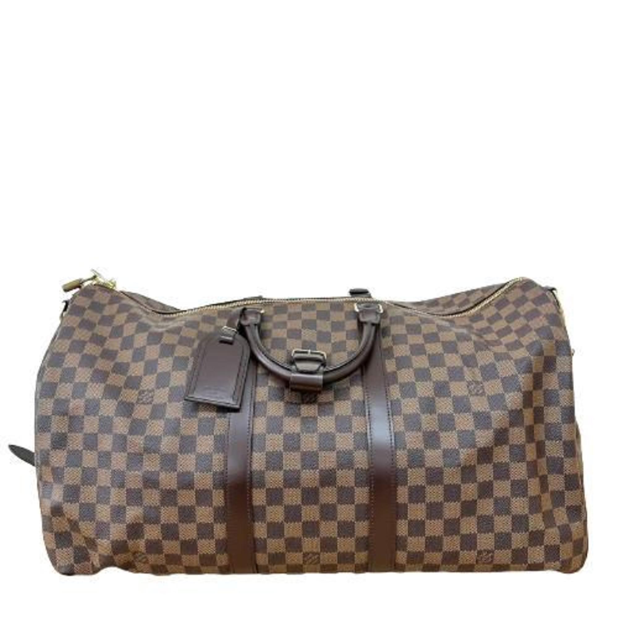 Louis Vuitton N41414 Damier Keepall Bandouliere 55 Brown Boston Bag for Women and Men