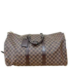 Louis Vuitton N41414 Damier Keepall Bandouliere 55 Brown Boston Bag for Women and Men