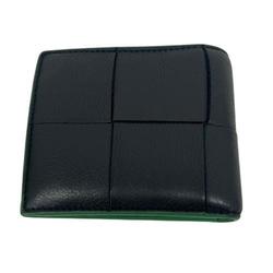 BOTTEGA VENETA Bottega Veneta Maxi Intrecciato Cassette Bi-fold Wallet Black Green Men's Women's