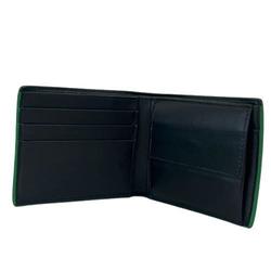 BOTTEGA VENETA Bottega Veneta Maxi Intrecciato Cassette Bi-fold Wallet Black Green Men's Women's