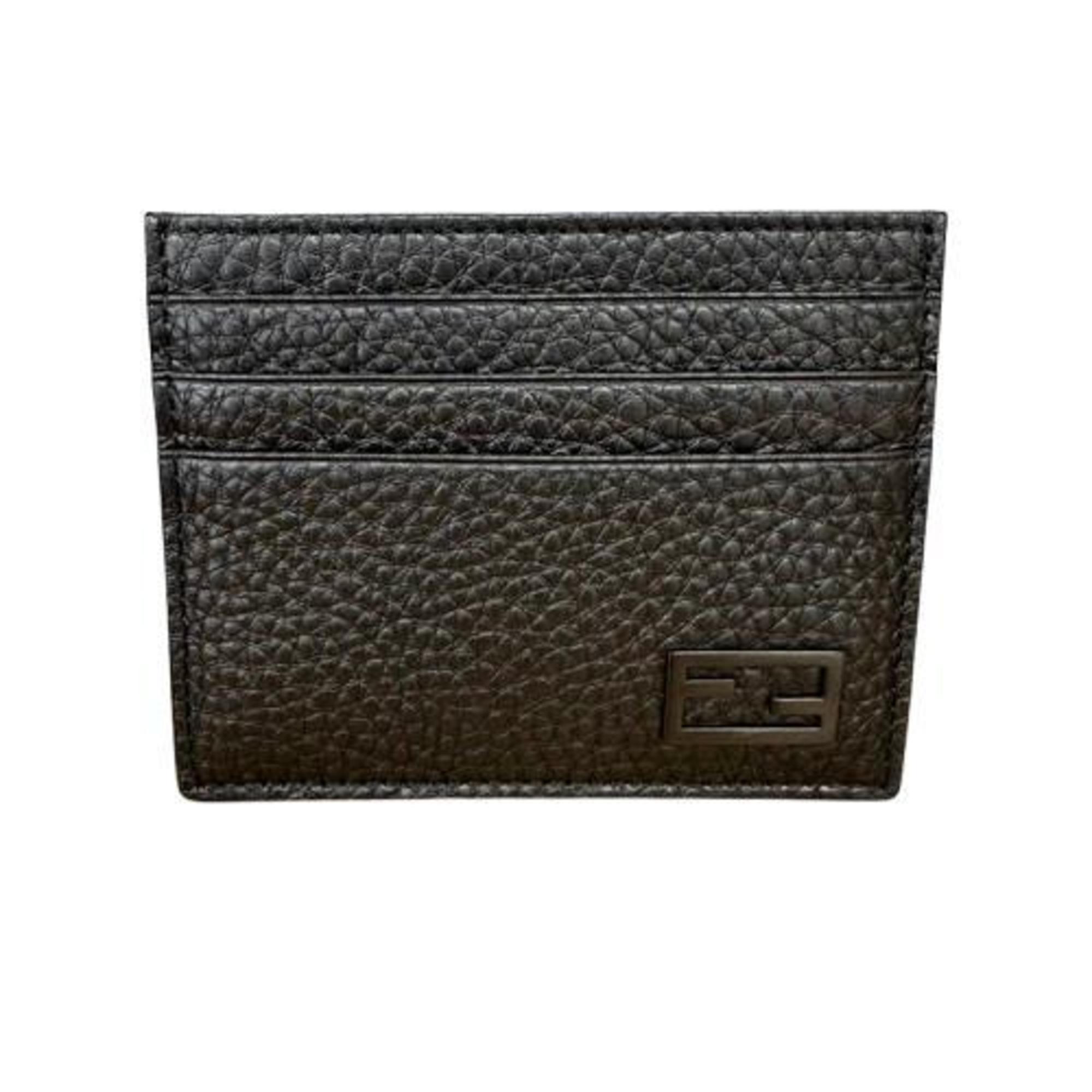 FENDI Business card holder/card case in grey with FF motif