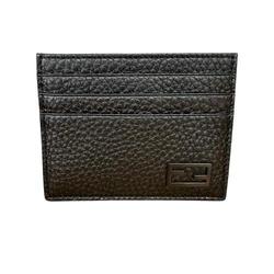 FENDI Business card holder/card case in grey with FF motif